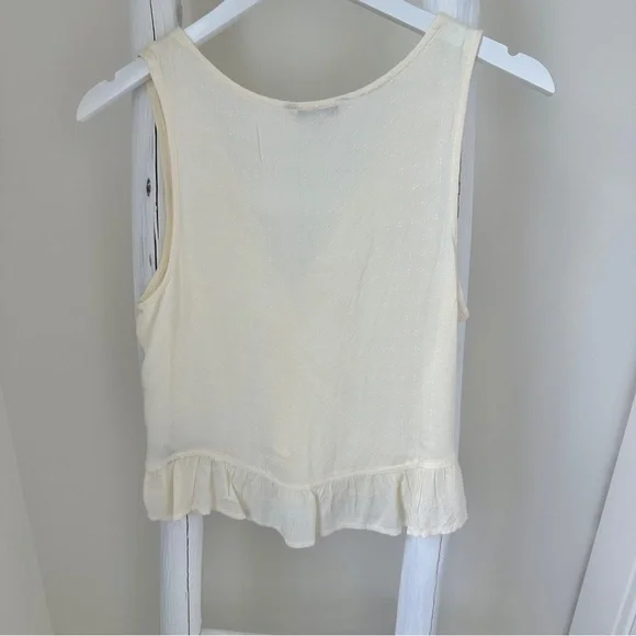 American Eagle Outfitters Cream Tie Front Sleeveless Tank Size Small - Picture 2 of 9